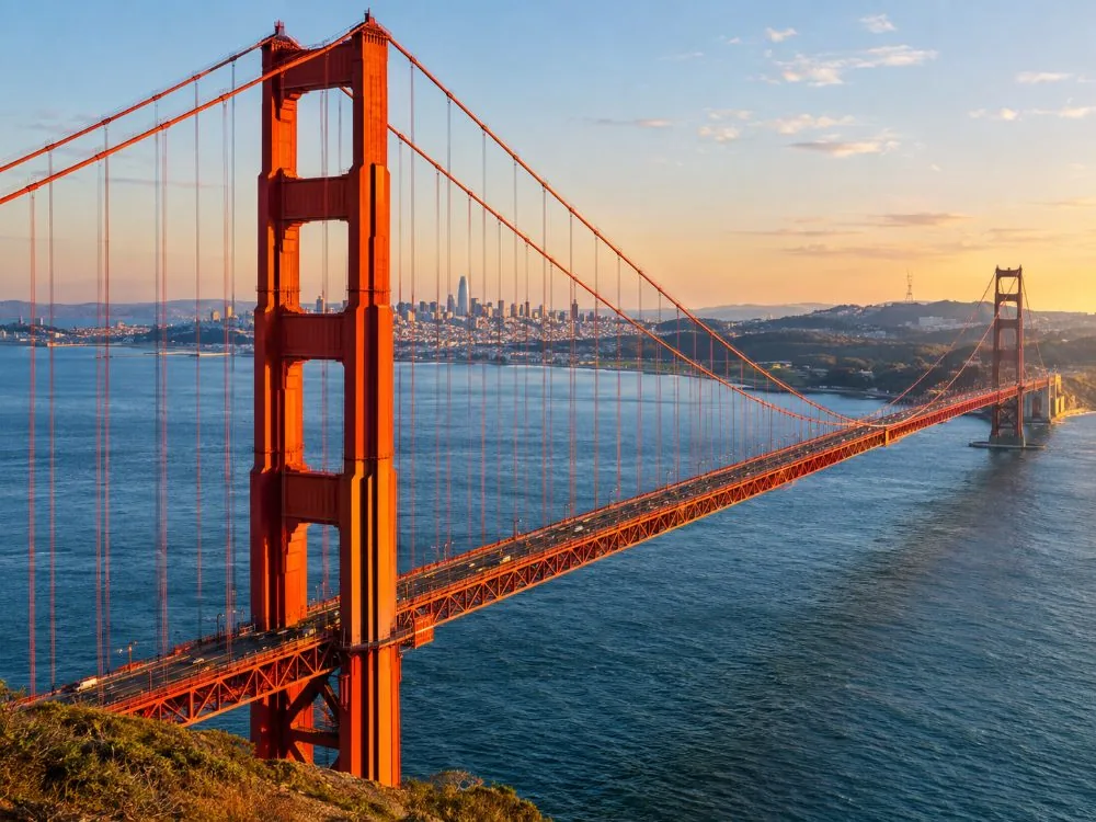 The view from Battery Spencer down onto the Golden Gate Bridge and the city beyond